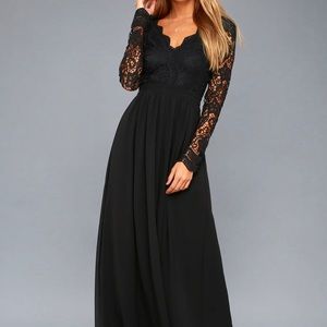 LULU’s maxi length black lace dress